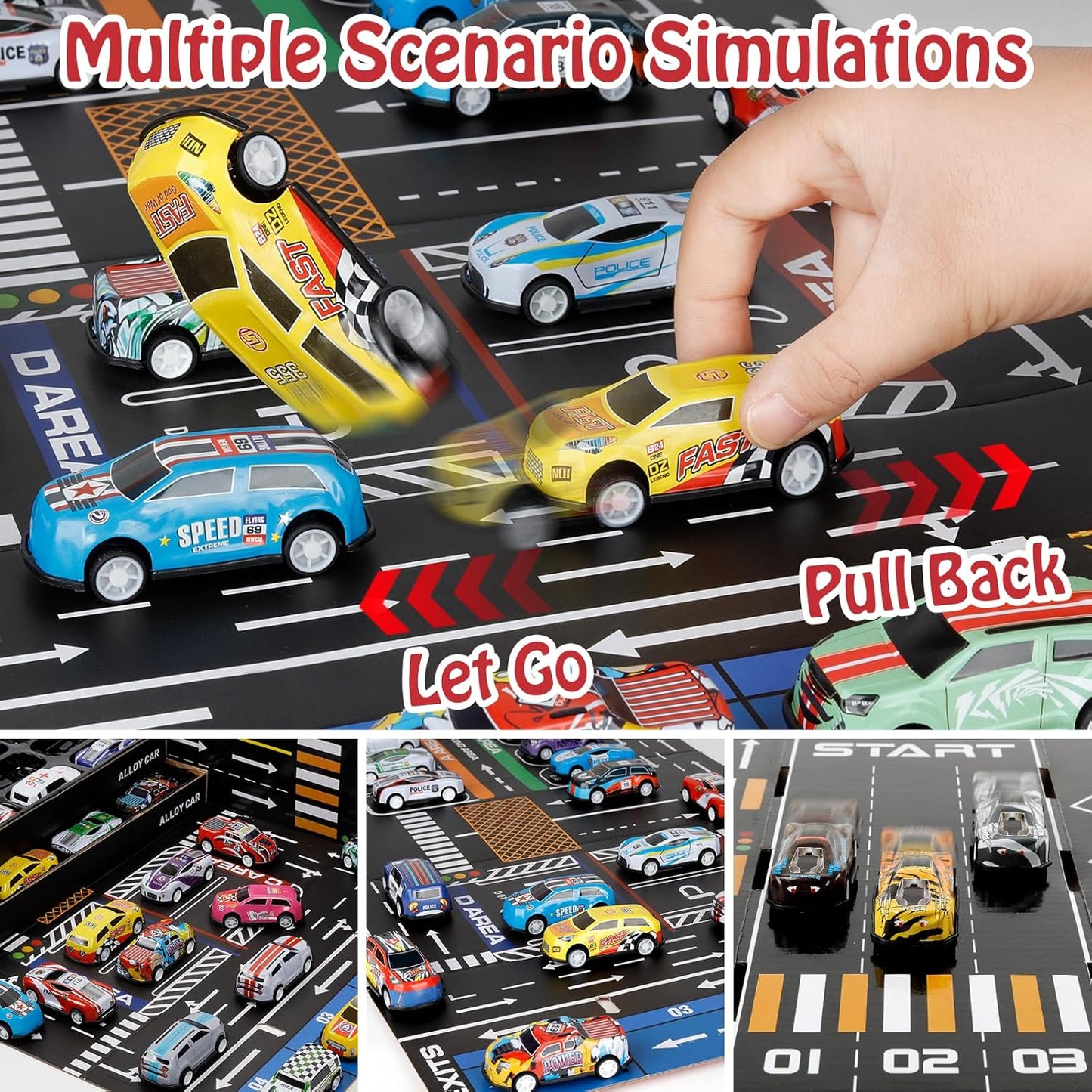 Juego de 48 piezas de autos