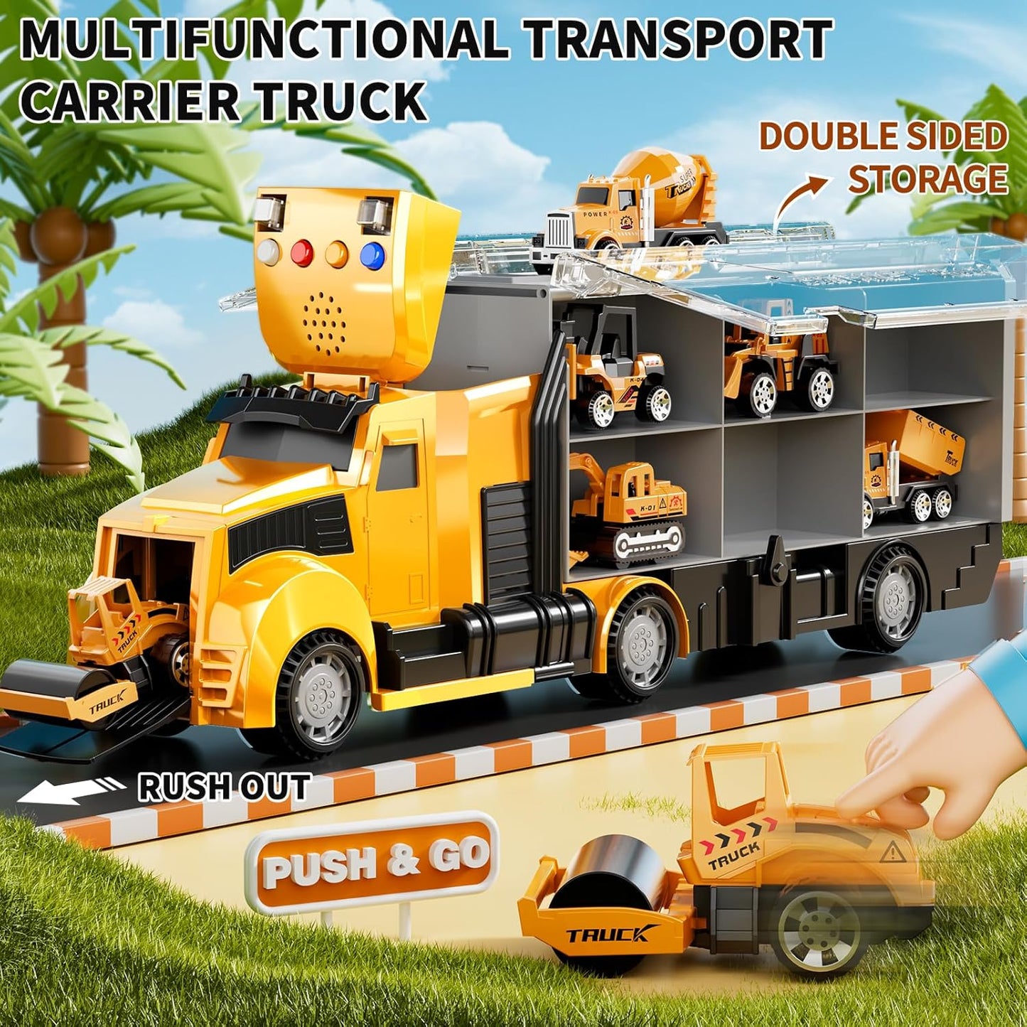 Juego de camiones de construcción