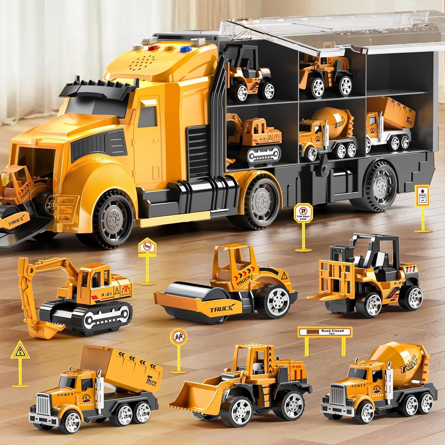 Juego de camiones de construcción